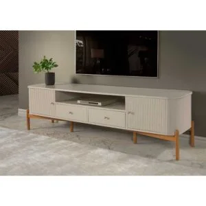 Rack Aurora 2 Gavetas e 2 Portas de Madeira Maciça