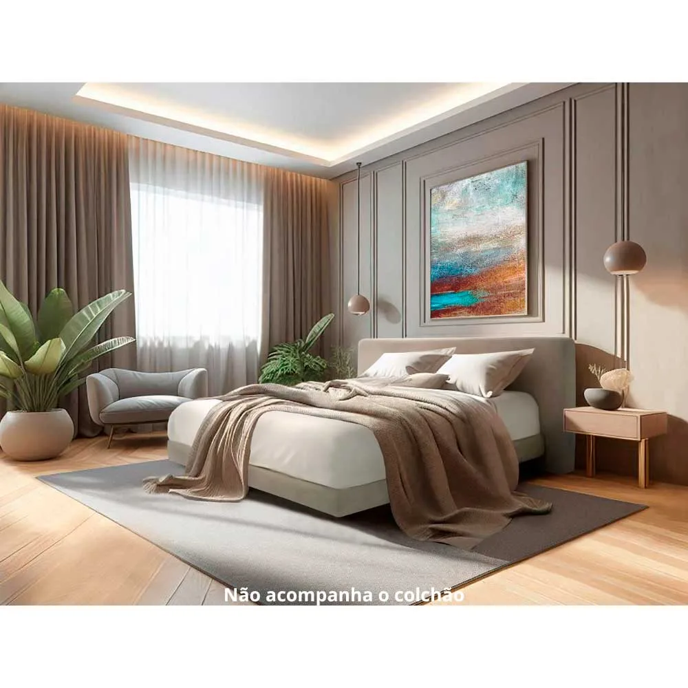 Cama Queen Estofada Safira