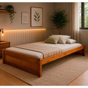 Cama Casal Turca 140 cm de Madeira Maciça | Madeira de Eucalipto