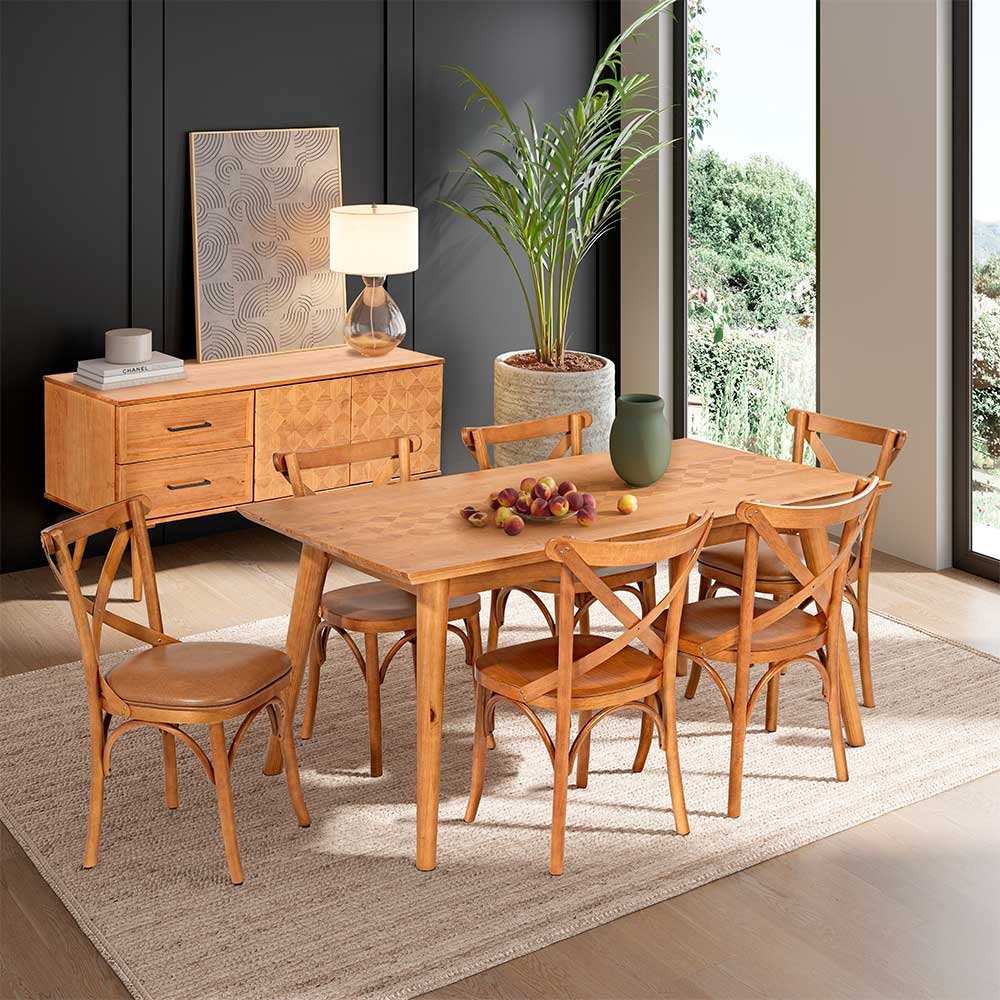 Mesa de Jantar Diamond de Madeira Maciça