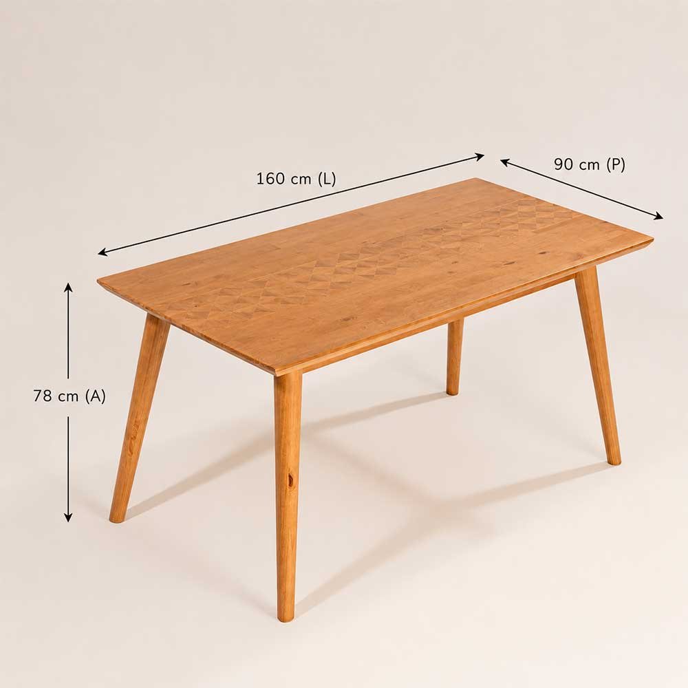 Mesa de Jantar Diamond de Madeira Maciça - Imagem 4