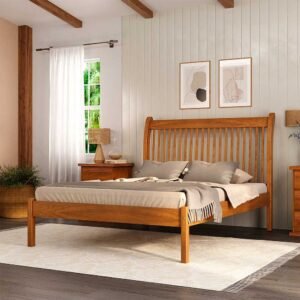 Cama Casal Isabel 140 cm de Madeira Maciça