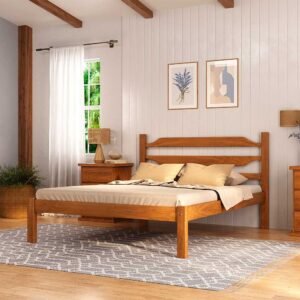 Cama Casal Liz 140 cm de Madeira Maciça