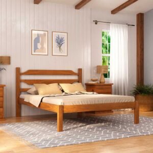 Cama Queen Liz 160 cm de Madeira Maciça