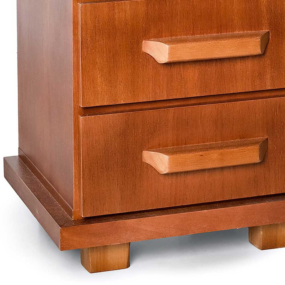 Mesa de Cabeceira Cecília de Madeira Maciça com pés